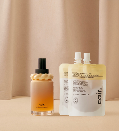 Our fortifying serum and its two refills