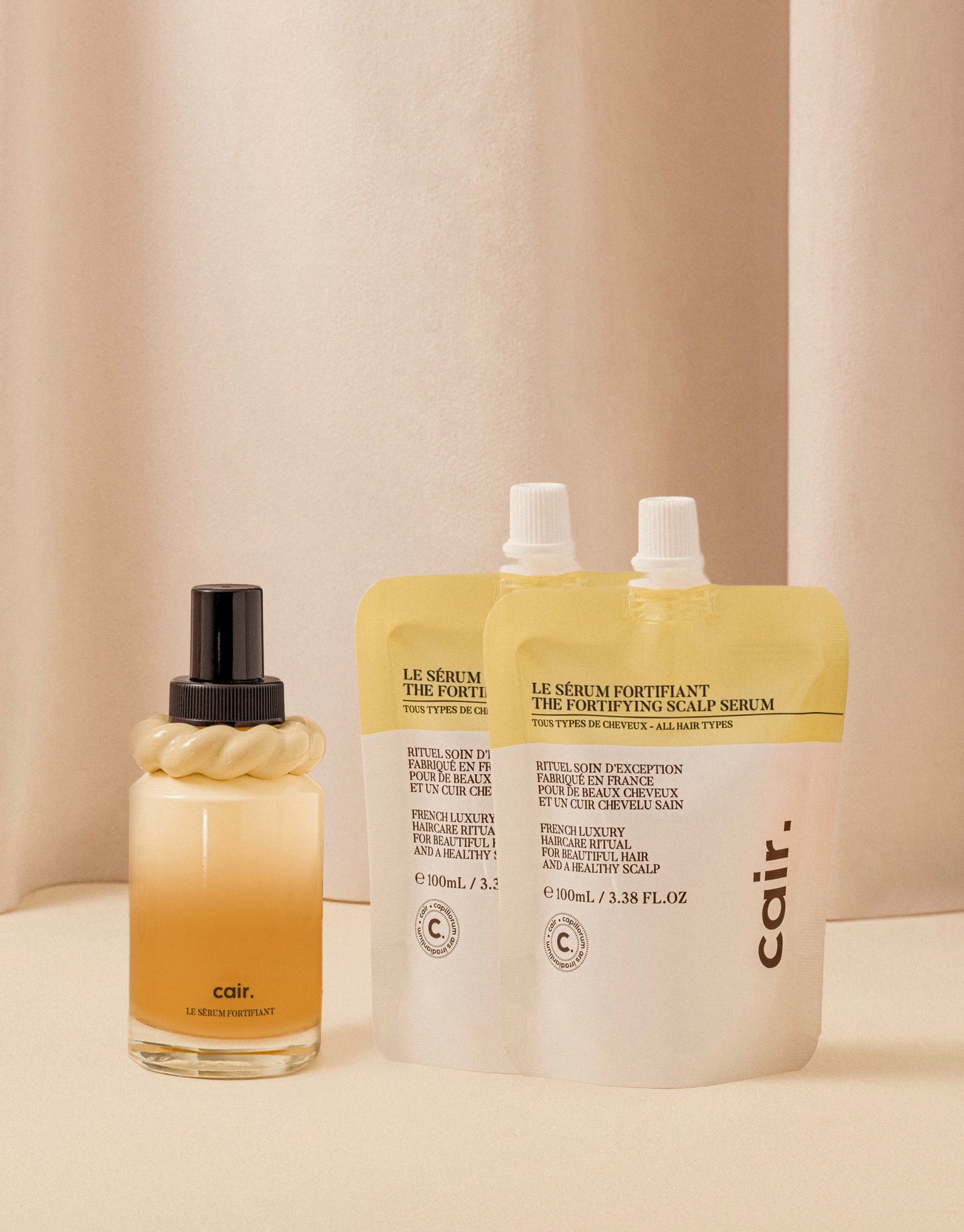 Our fortifying serum and its two refills